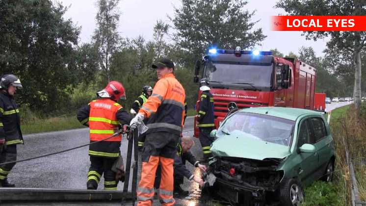 Ulykken skabte trafikale problemer på Hørupskovvej
