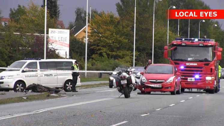 En bilist ramte motorcyklisten