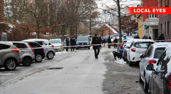 Detonation på Nørrebro: Politiet talstærkt til stede i Guldbergsgade i København