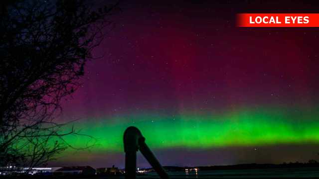 Kraftig nordlys på himlen over Danmark