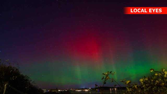 Kraftig nordlys på himlen over Danmark