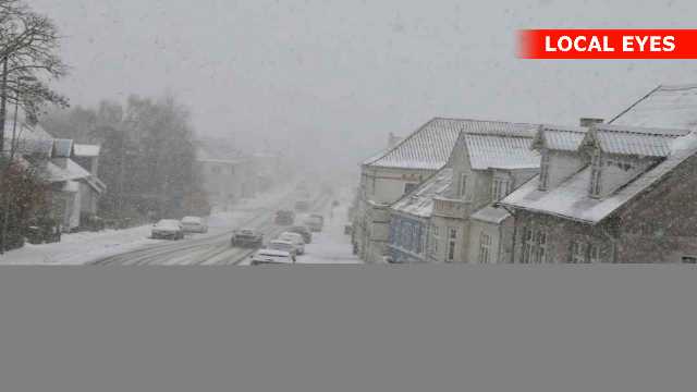 Mandagens snevejr i Kalundborg 