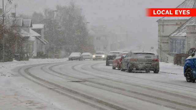 Mandagens snevejr i Kalundborg 