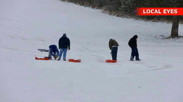Mandagens snevejr i Kalundborg 